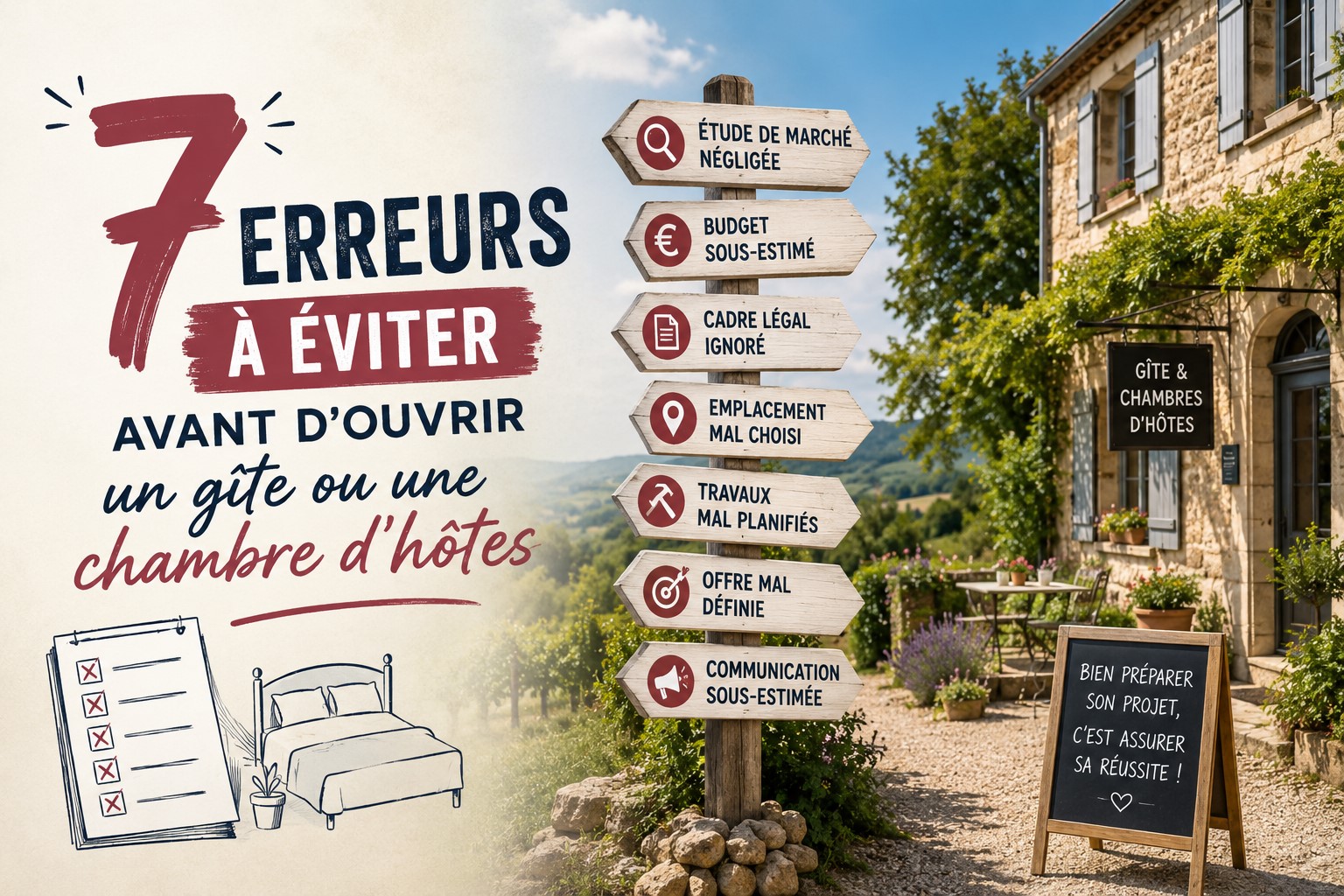 7 erreurs à éviter avant d&rsquo;ouvrir un gîte ou une chambre d&rsquo;hôtes